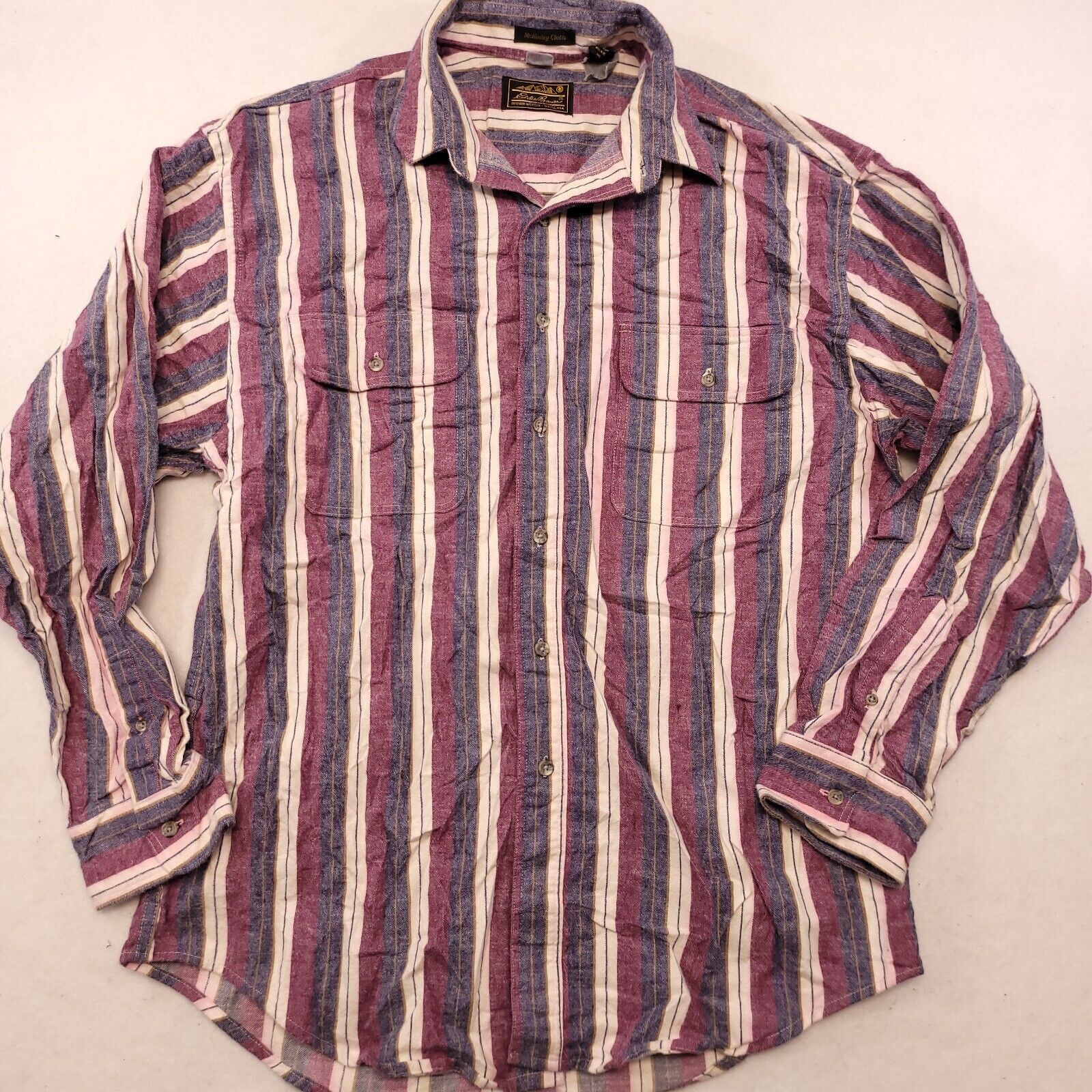 Eddie Bauer Eddie Bauer Flannel Button Up Shirt Mens Size L Maroon Blue Size US L / EU 52-54 / 3 - 2 Thumbnail