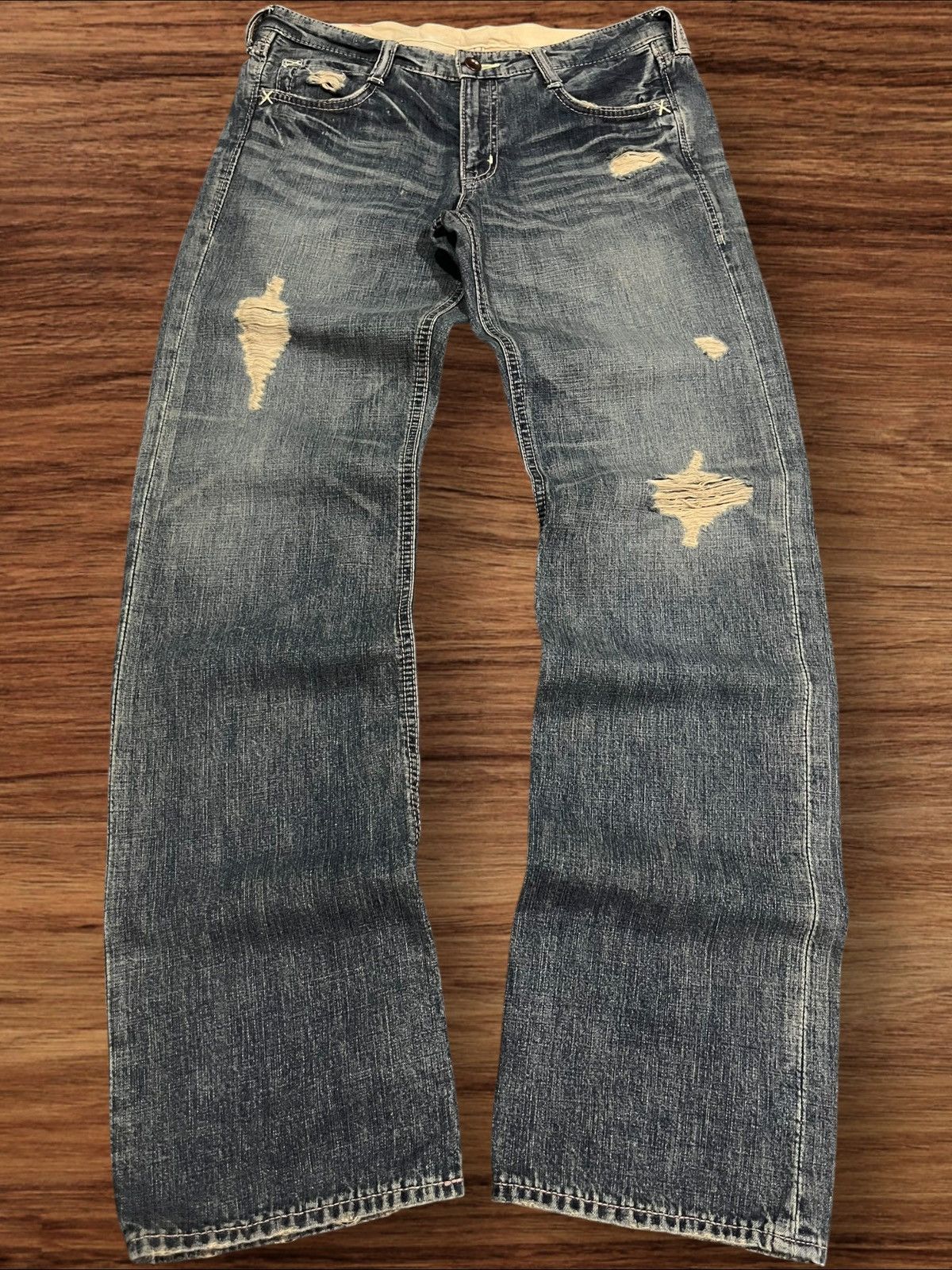 Japanese Brand ⚡️Insane⚡️Japanese Brand Brappers Union Made Distressed Jeans Size US 28 / EU 44 - 1 Thumbnail
