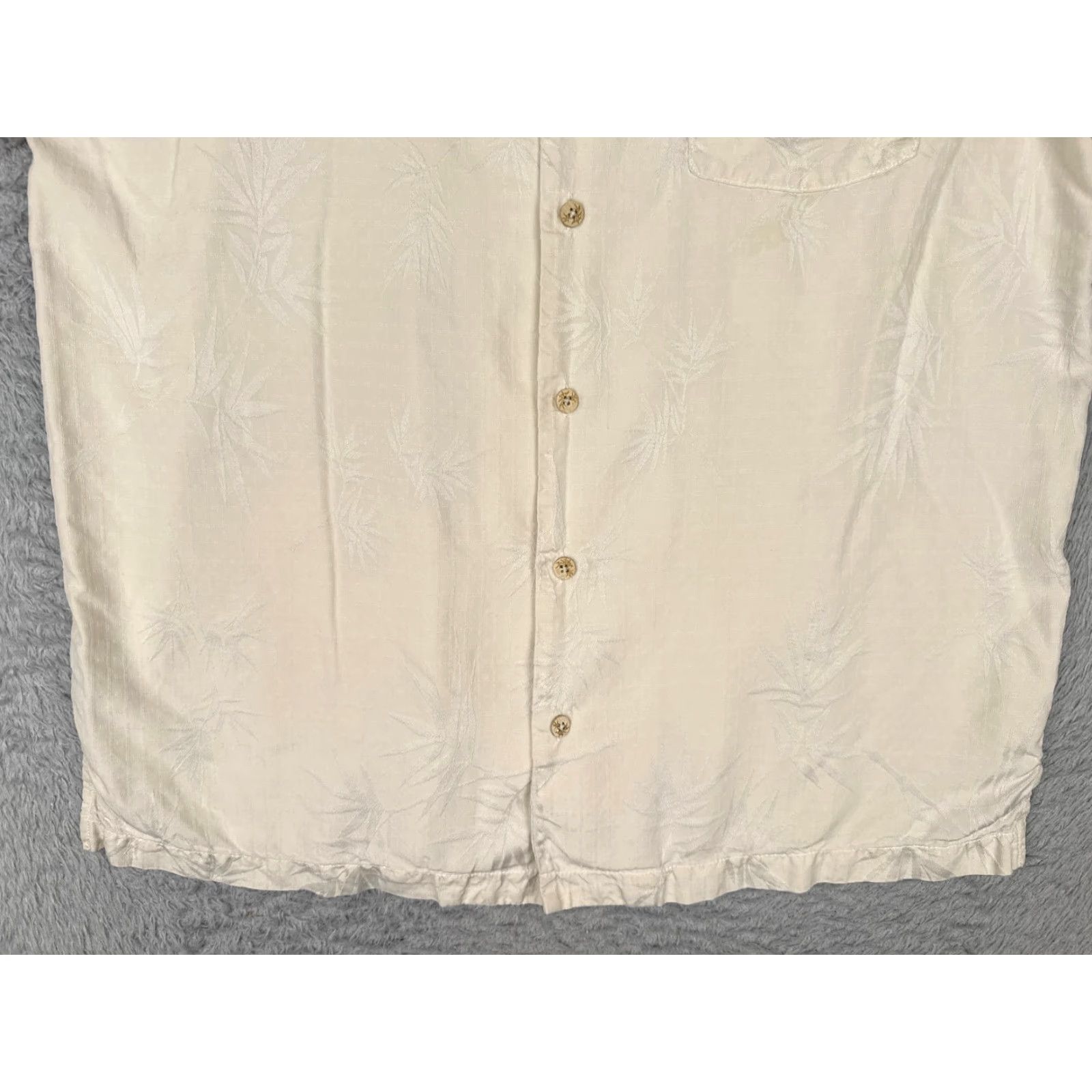 Tommy Bahama Tommy Bahama Shirt Men Medium Ivory Floral Silk Button Hawaiian Embroider Size US M / EU 48-50 / 2 - 5 Thumbnail