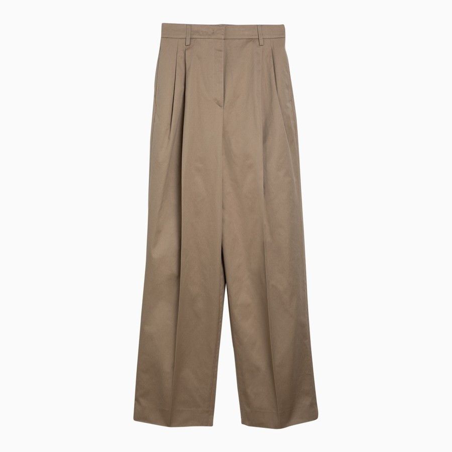 Prada o1d2blof0924 Cotton Pants in Khaki Size 27" / US 4 / IT 40 - 1 Thumbnail