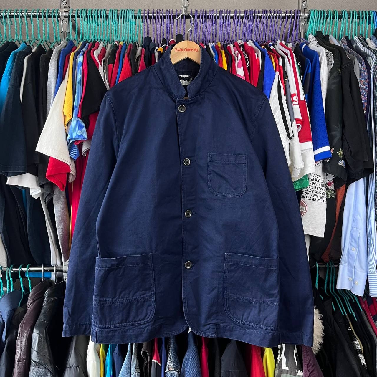 Edwin EDWIN Simple Post Blazer Chore Workwear Blue Denim Jacket Size US L / EU 52-54 / 3 - 2 Thumbnail