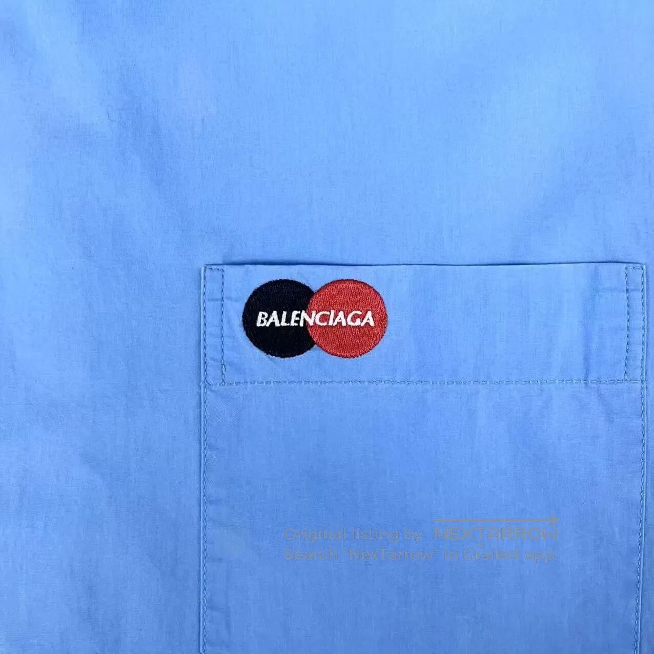 Balenciaga balenciaga blue pocket logo short sleeve shirt. Size US L / EU 52-54 / 3 - 4 Thumbnail