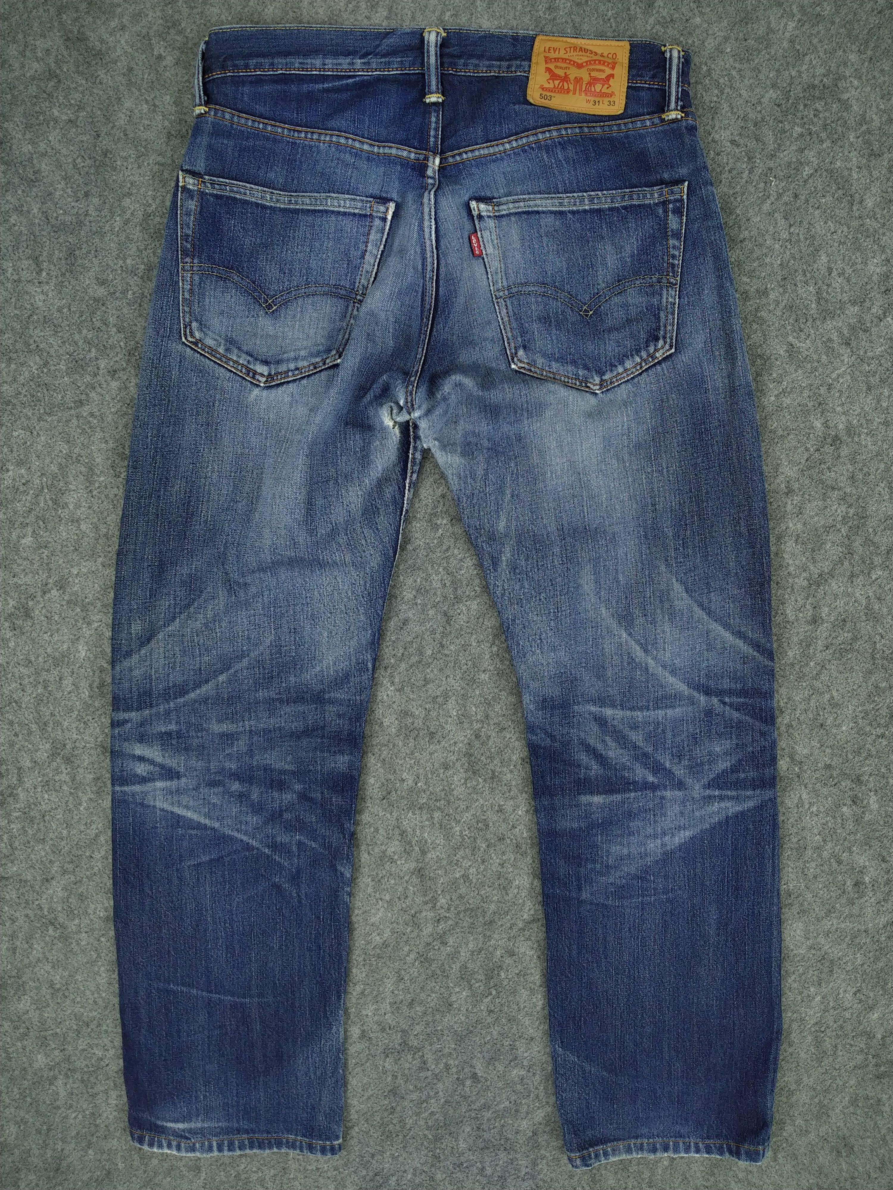 Levi's Dark Blue Levi's 503 Distressed Denim 33x30.5 -JN244 Size US 33 - 2 Thumbnail