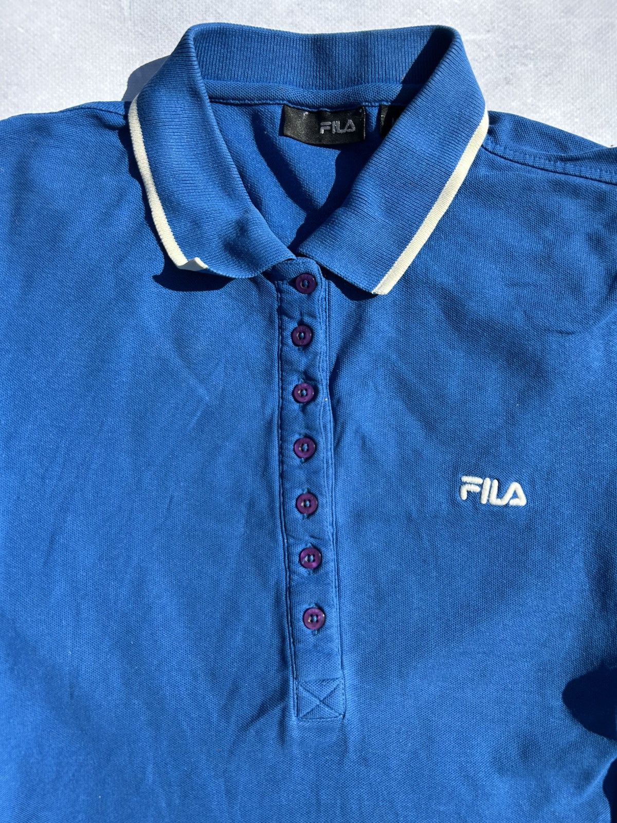 Fila Fila Women Polo Shirt T-Shirt Button Up Blue Classic Size M Size M / US 6-8 / IT 42-44 - 4 Thumbnail
