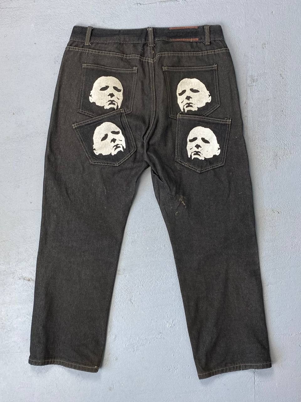 Japanese Brand Avantgarde Baggy Faces Mask Denim Jeans Opium Style Size US 32 / EU 48 - 1 Thumbnail