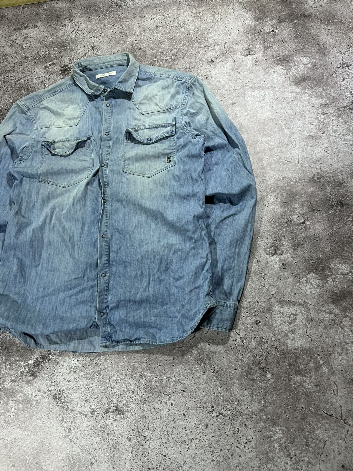 Balmain Vintage Pierre Balmain Denim Button-Up Shirt Long Sleeve Size US L / EU 52-54 / 3 - 4 Thumbnail
