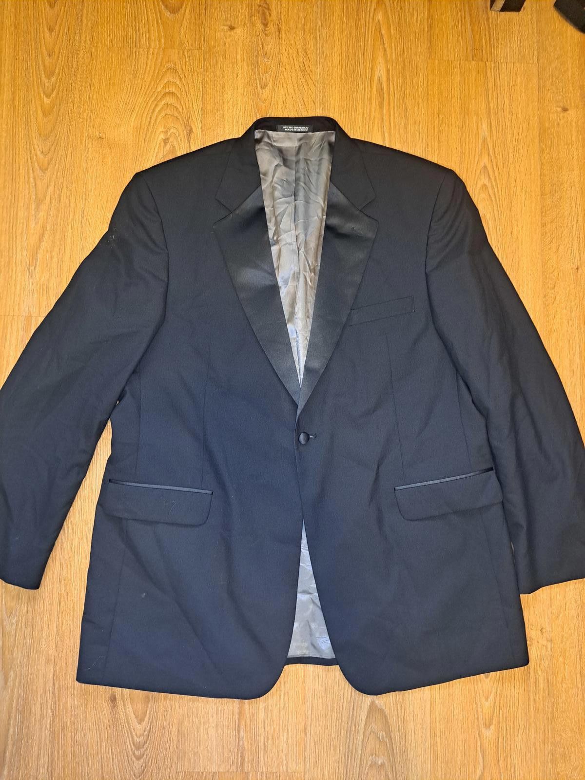 Stafford Stafford Tuxedo Jacket Mens 46L Black Virgin Wool Woolmark Size 46L - 1 Thumbnail