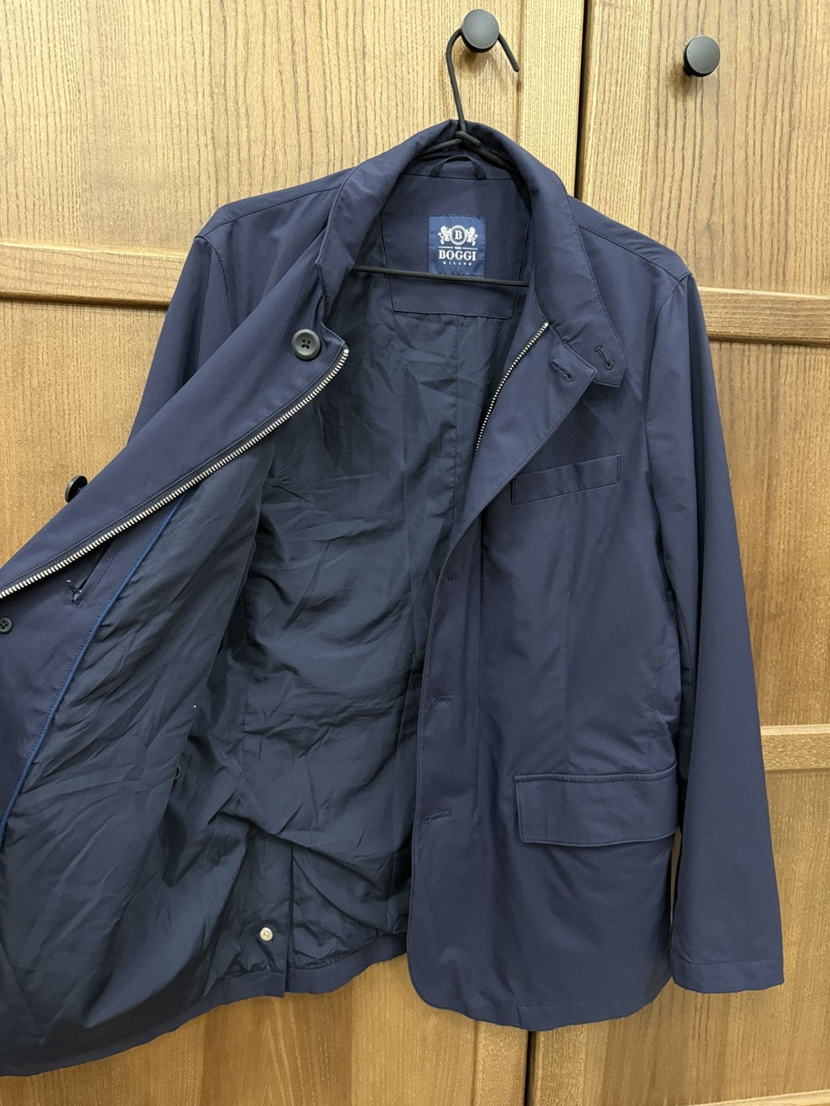 Boggi Boggi Nylon Metal Navy Blue Jacket Sport Coat Blazer Size US S / EU 44-46 / 1 - 9 Thumbnail