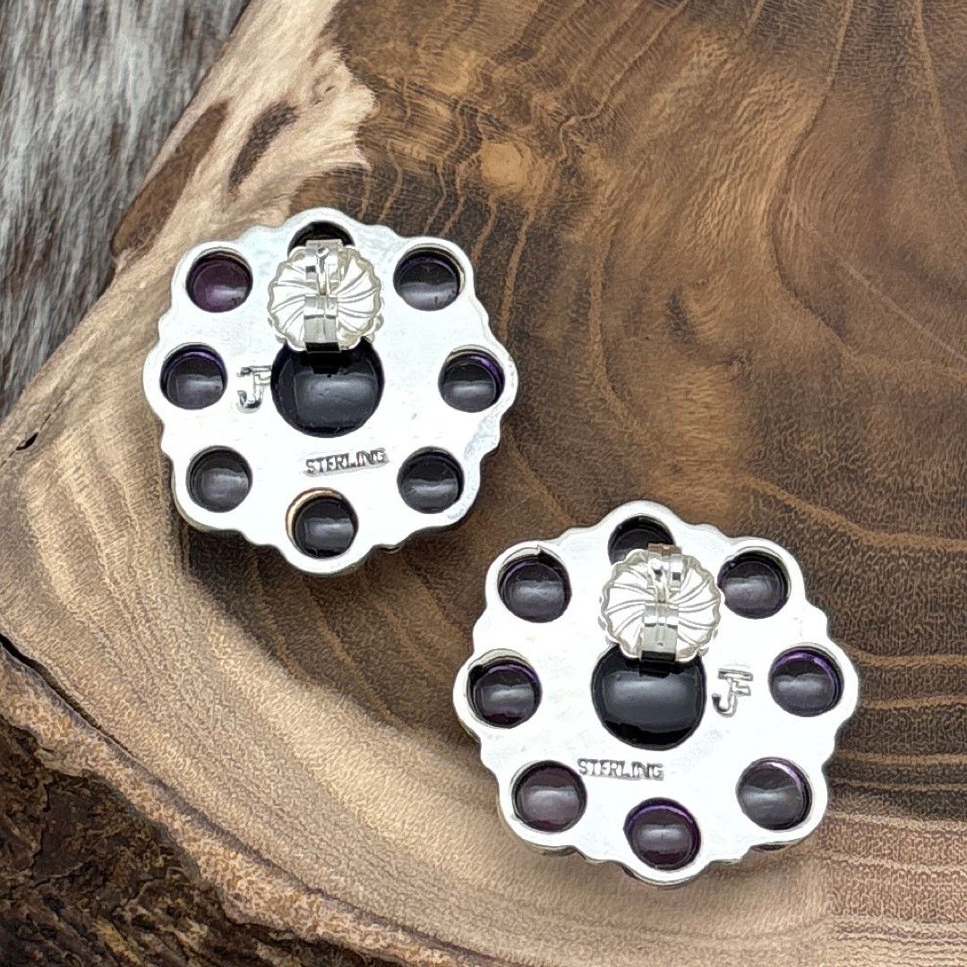 Other FEDERICO JIMENEZ Sterling & Amethyst Cluster Post Earrings Size ONE SIZE - 2 Thumbnail