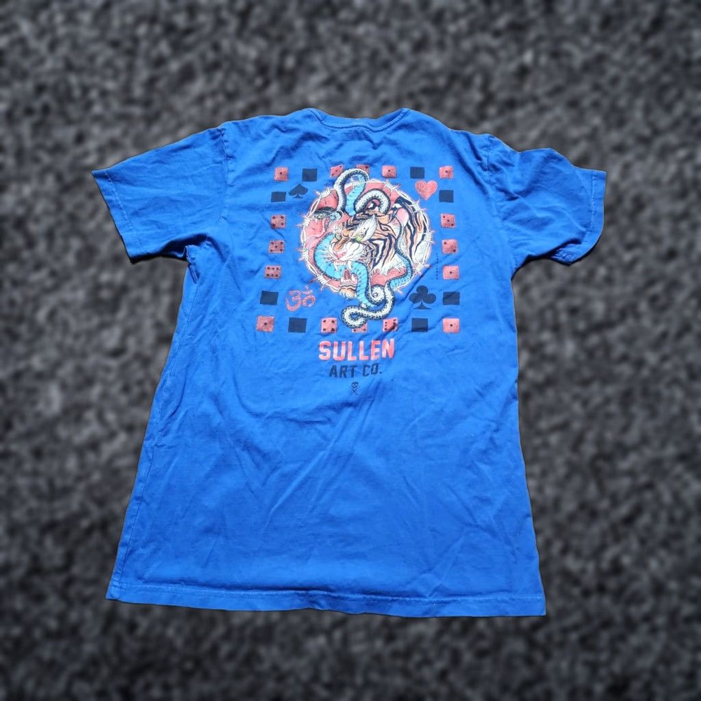 Vintage Vintage Sullen Men’s T-Shirt 100% Cotton Short Sleeve Crew Neck Tattoo Art Graphic Blue Large Size US M / EU 48-50 / 2 - 1 Thumbnail