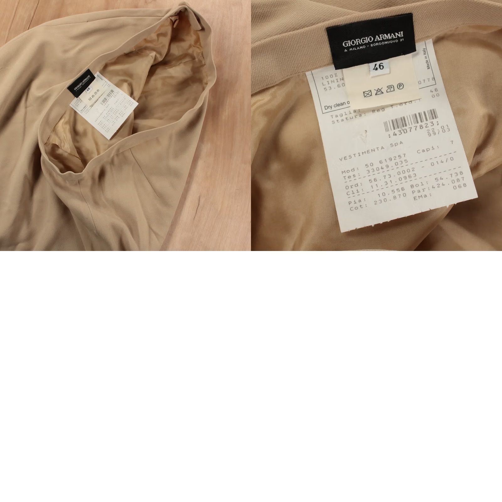 Giorgio Armani GIORGIO ARMANI pencil skirt knee length beige wool rayon lined italy sz 46 Size 32" / US 10 / IT 46 - 8 Thumbnail