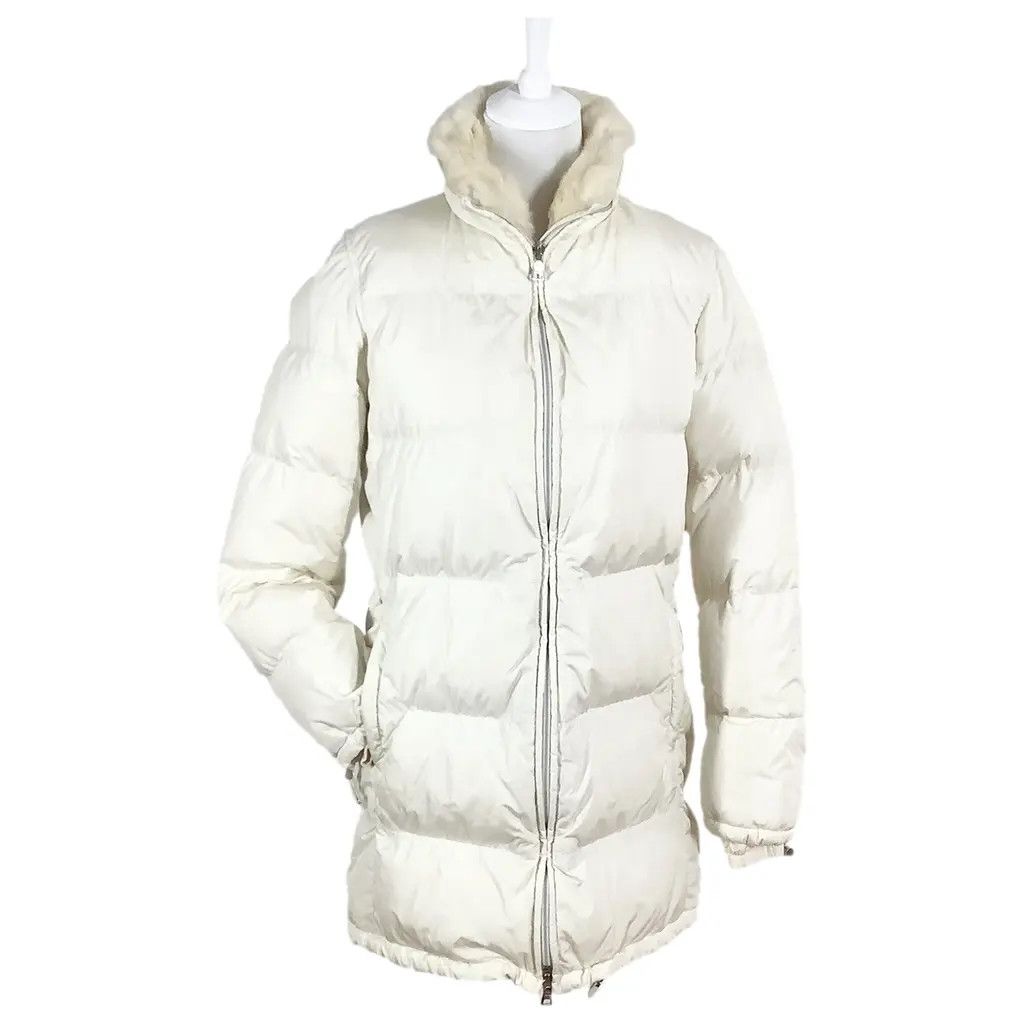Prada Cream white Prada Puffer Down Coat Size M / US 6-8 / IT 42-44 - 1 Thumbnail