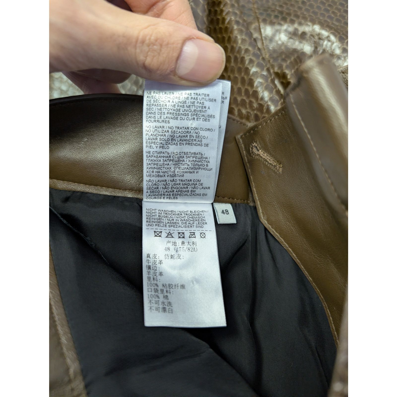 Bottega Veneta o1rshd1 Carved Leather Snake Trousers Pants in Nut Size US 32 / EU 48 - 18 Thumbnail