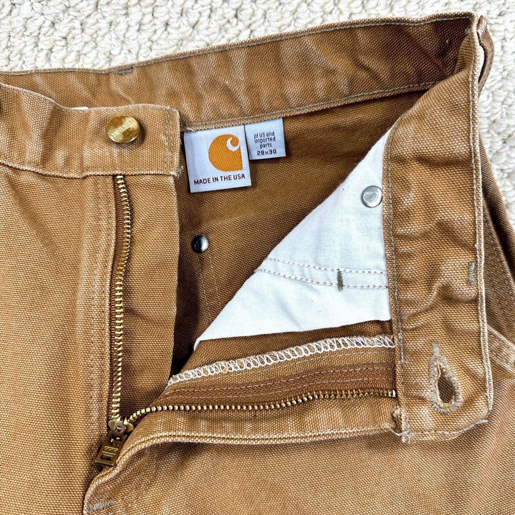 Carhartt VINTAGE Carhartt Jeans 28x30 Brown Loose Fit Regular Straight USA Made Workwear Mens Mens Size US 28 / EU 44 - 3 Thumbnail