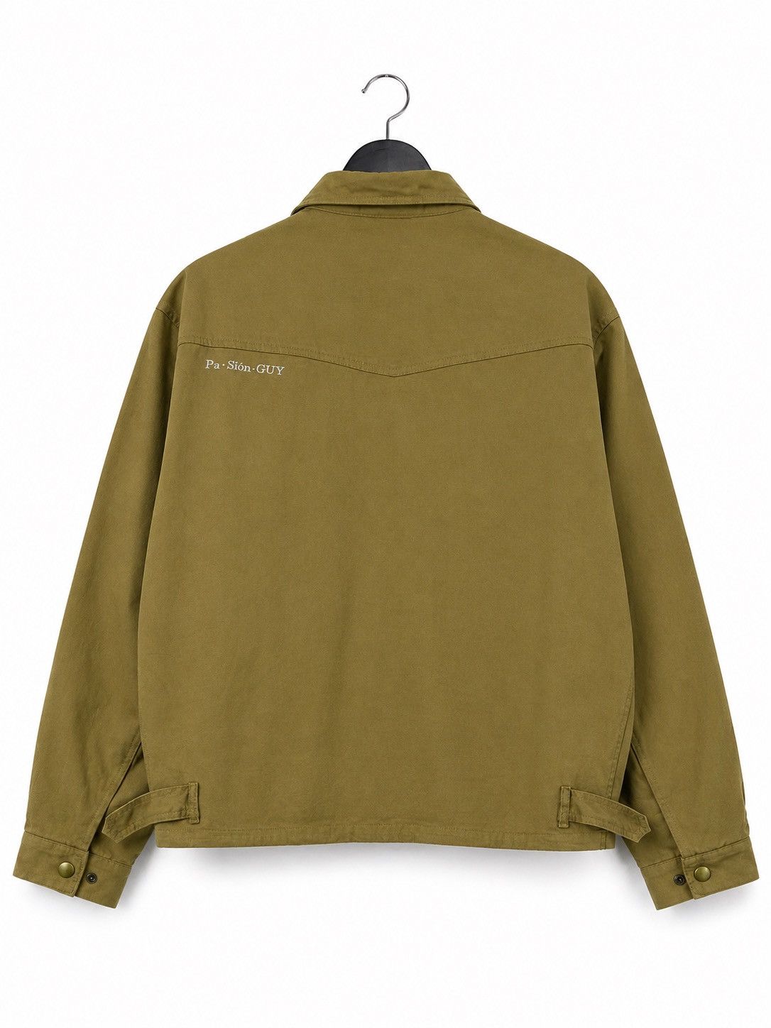 Japanese Brand Vintage Pa·Sión·GUY Khaki Utility Jacket Minimalist Zip Size US L / EU 52-54 / 3 - 2 Thumbnail