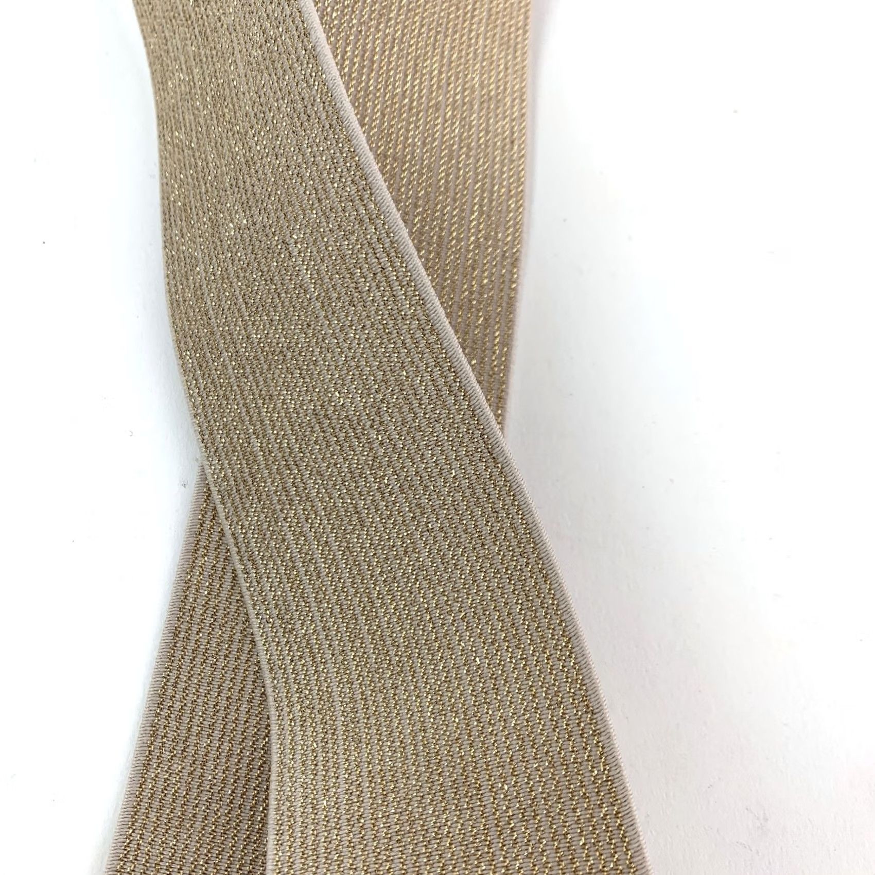 Vintage VINTAGE Buckle Elastic Stretch Belt Gold Tone Shimmer Metallic 42" Glam Disco Womens Size ONE SIZE - 5 Thumbnail