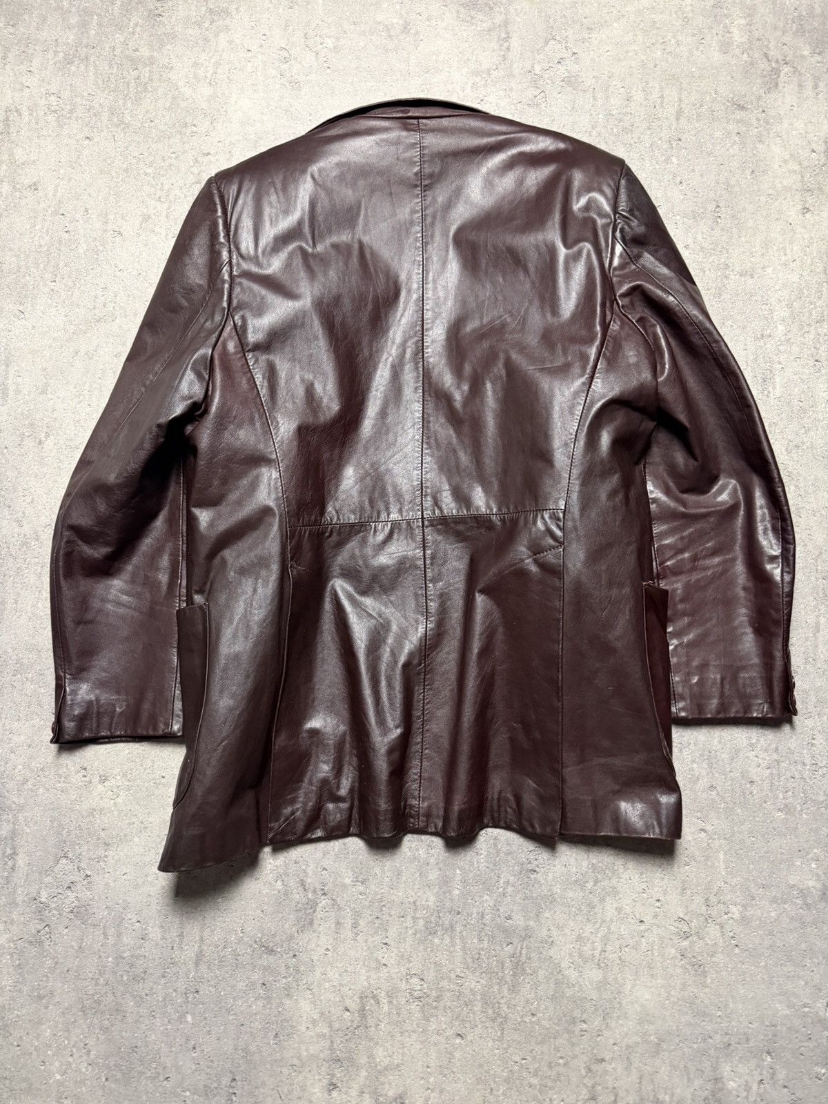 Yves Saint Laurent Ysl yves saint laurent leather jacket l burgundy avant garde Size US L / EU 52-54 / 3 - 6 Thumbnail