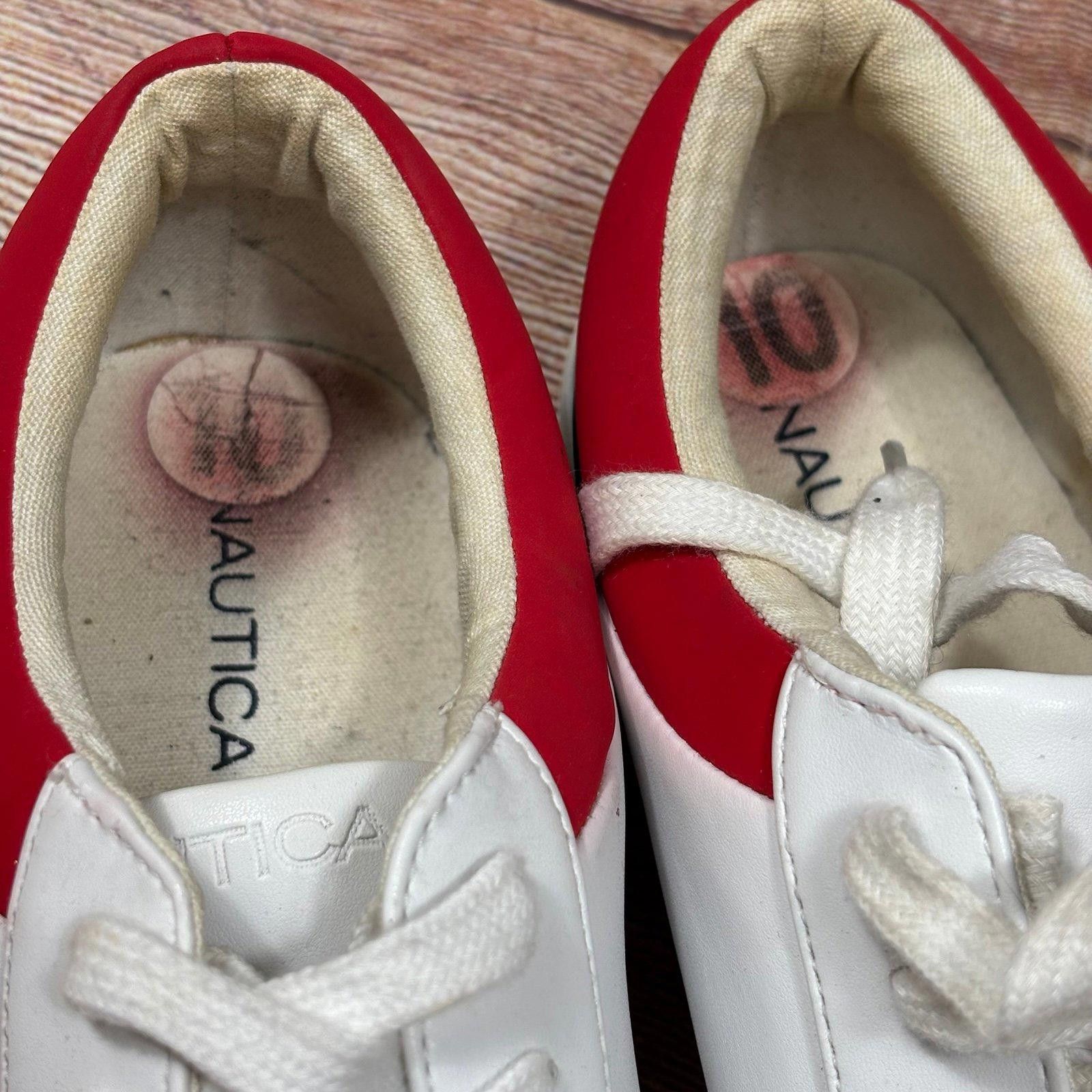 Nautica Nautica White and Red Casual Sneakers Womens Size 10 Size US 10 / IT 40 - 4 Thumbnail