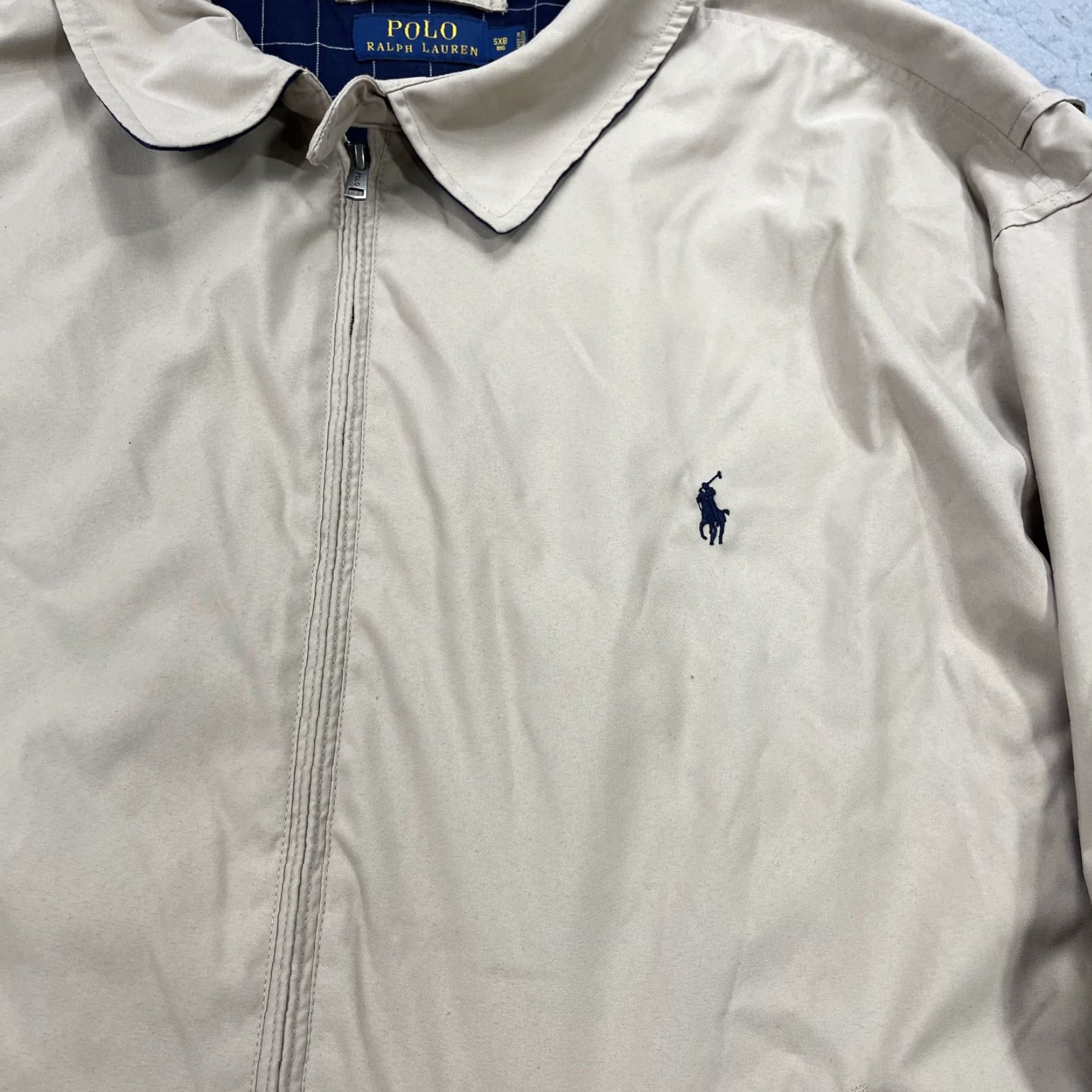 Polo Ralph Lauren VINTAGE Polo Ralph Lauren Jacket Mens 5XB Big Beige Lined Bomber Pony Full Zip Classic Size US XXL / EU 58 / 5 - 4 Thumbnail