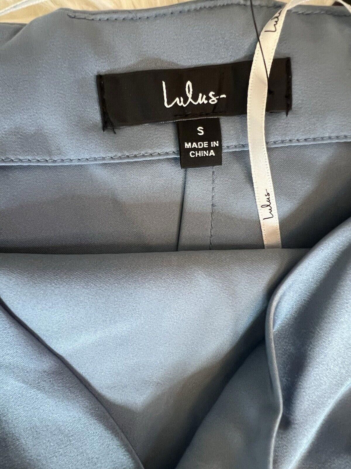 Lulus NWT Lulus Blue Satan Midi Dress Sz S Size S / US 4 / IT 40 - 4 Thumbnail