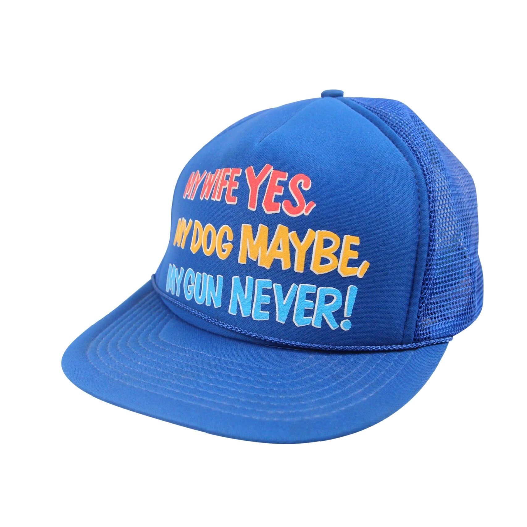 Vintage VINTAGE Long script 2A trucker hat Blue OS Adult Mens 80s Vintage style 9/10 blue trucker hat Size ONE SIZE - 2 Thumbnail