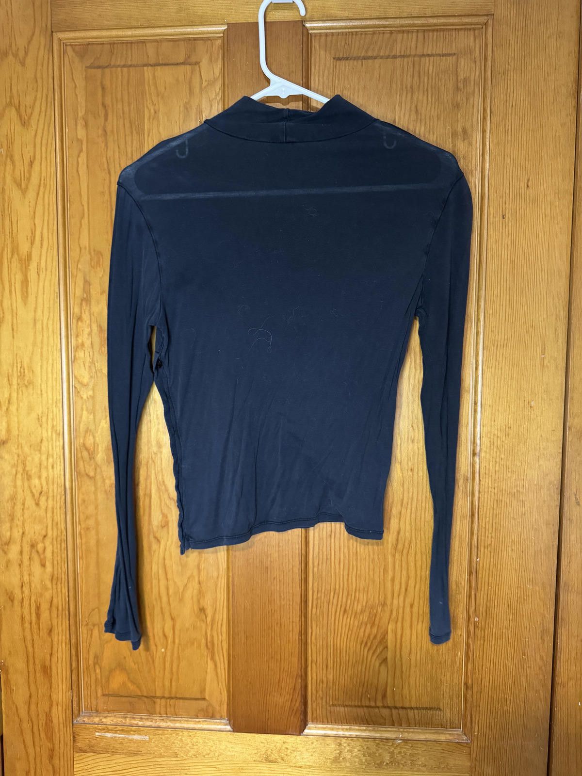 Unknown London Black Long Sleeve Women's Top with Side Button Detail Size ONE SIZE - 2 Thumbnail