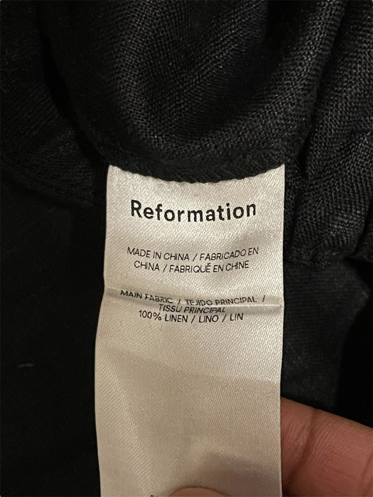 Reformation Reformation Women 100% Linen Wide Leg Black Pants Sz 2 Size 26" / US 2 / IT 38 - 3 Thumbnail