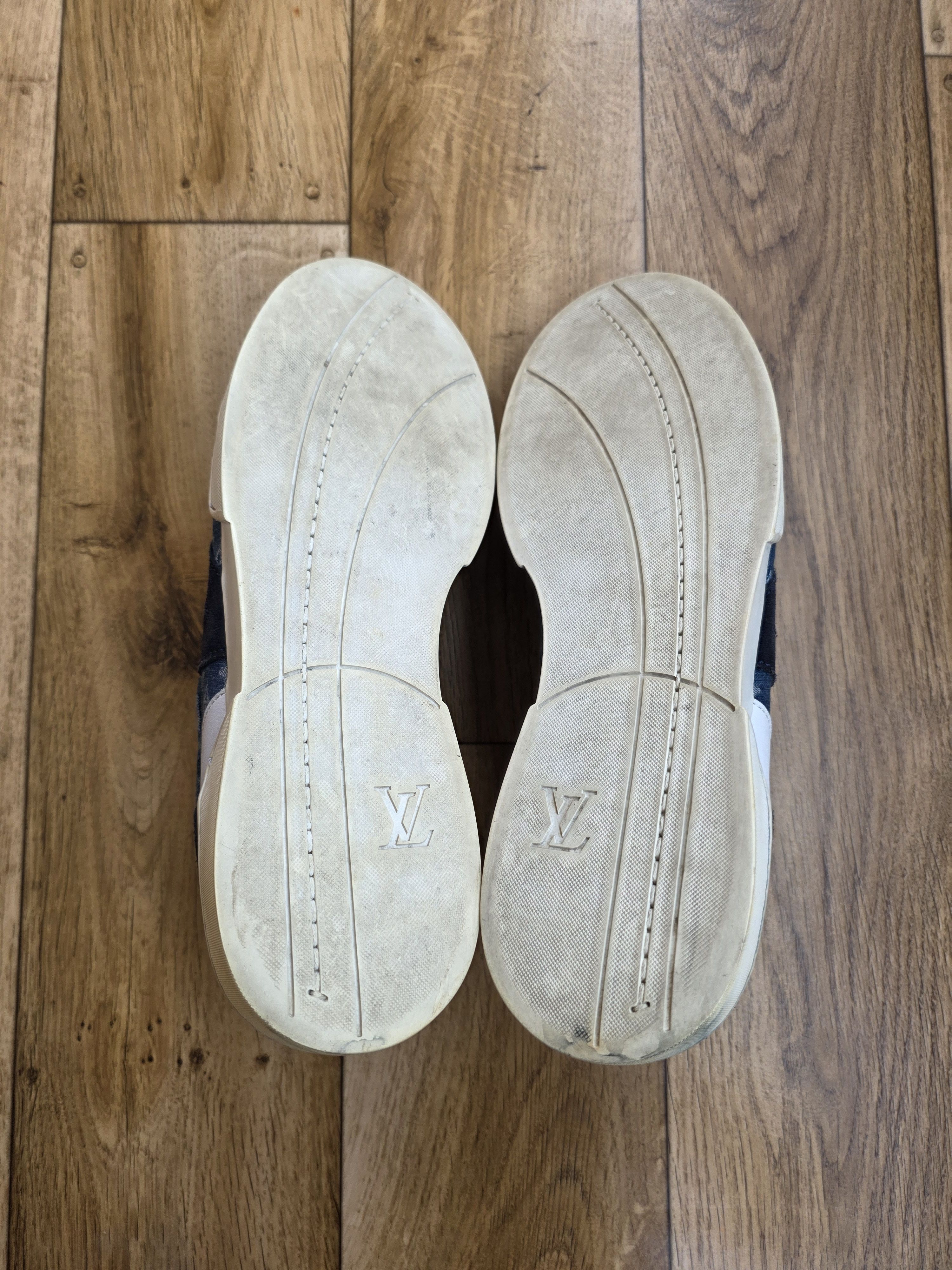 Louis Vuitton Louis Vuitton Blue Monogram Denim and Suede Sneakers Size US 11 / EU 44 - 8 Thumbnail