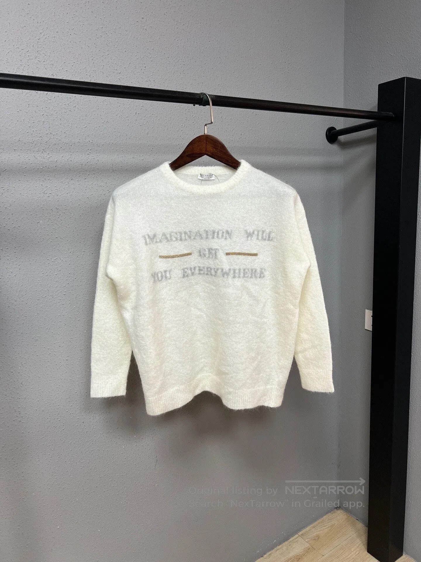 Brunello Cucinelli white cashmere sweater by brunello cucinelli. Size S / US 4 / IT 40 - 1 Thumbnail