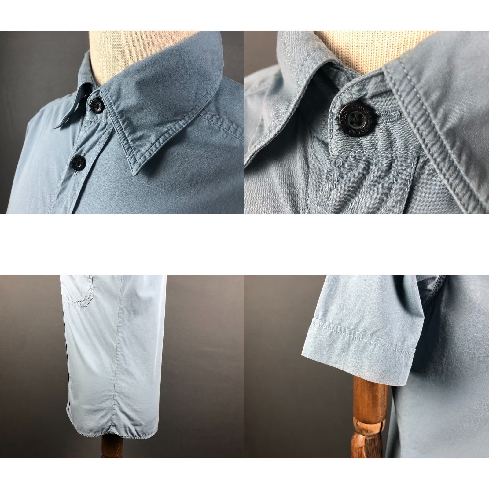 Dolce & Gabbana Dolce&Gabbana Shirt Men M Blue Cotton Short Sleeve Button-Up Casual Collared Left Chest Pocket Branded Label Size US M / EU 48-50 / 2 - 8 Thumbnail