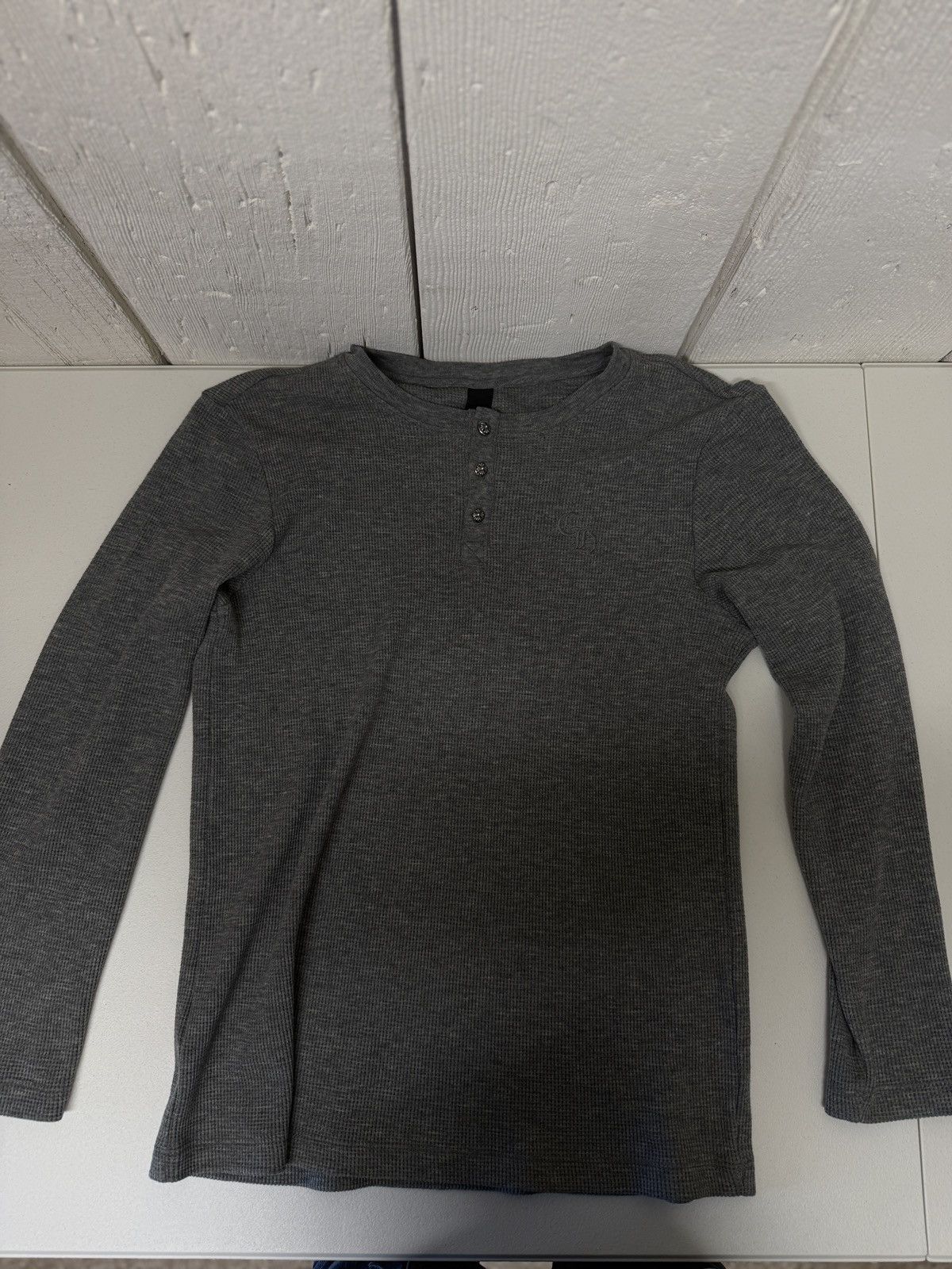 Chrome Hearts Chrome Hearts wool thermal henley gray with silver buttons Size US L / EU 52-54 / 3 - 2 Thumbnail