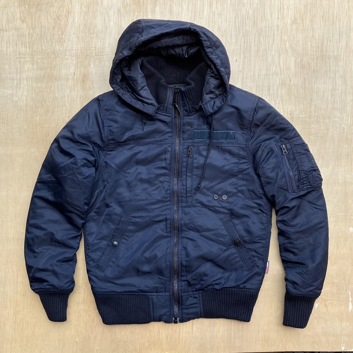 Alpha Industries ALPHA INDUSTRIES HOODED BOMBER JAVKET NAVY Size US M / EU 48-50 / 2 - 1 Thumbnail