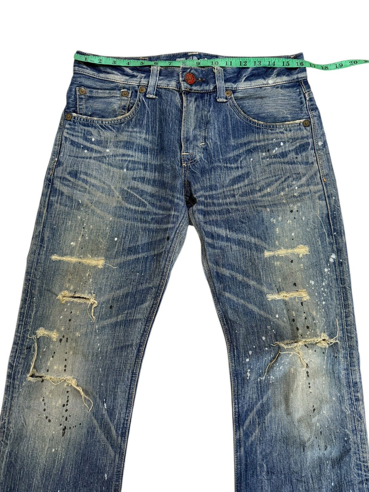 If Six Was Nine Flared Jeans Edwin 503 Blue Trip Clawmark Distressed Sick Size US 31 - 7 Thumbnail