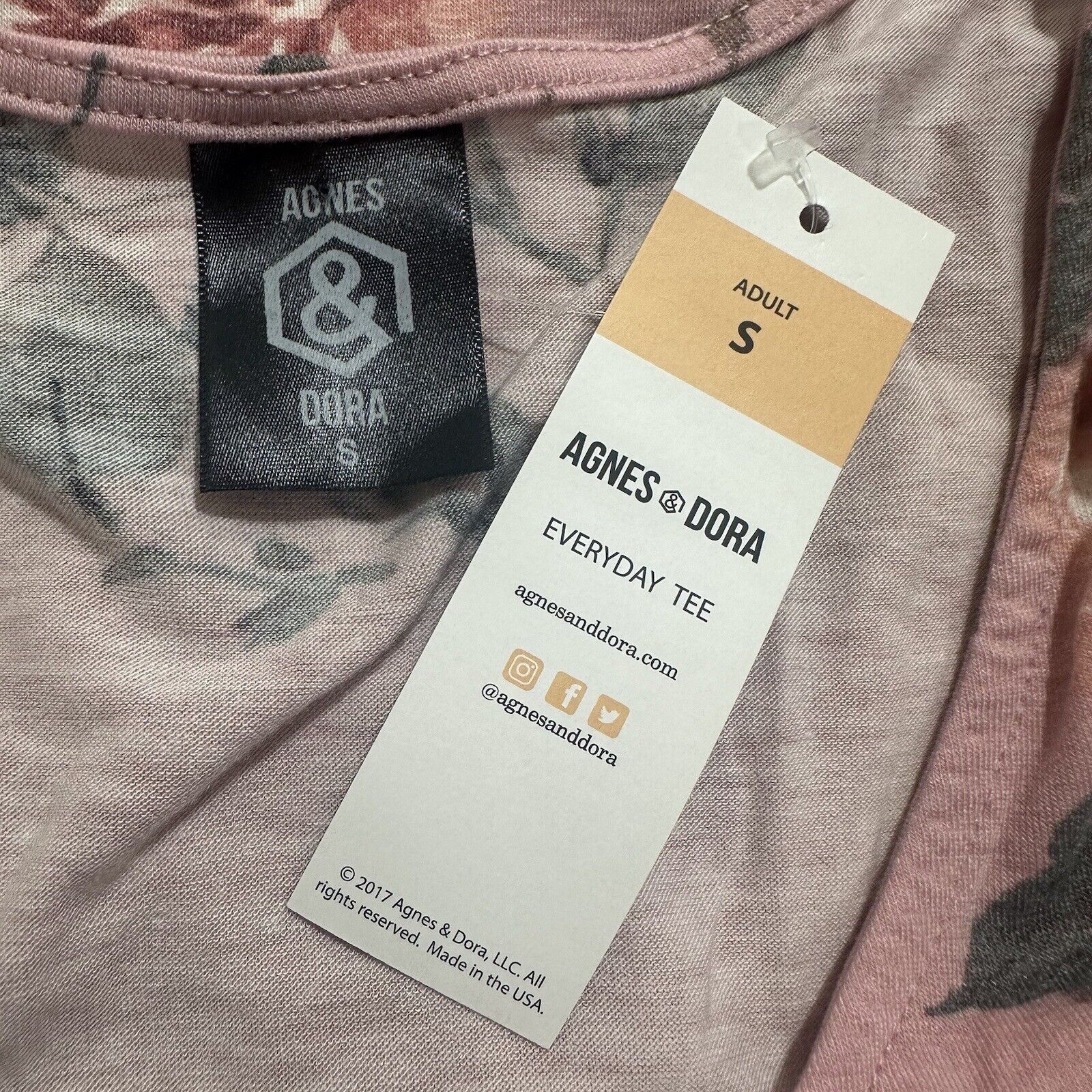 Other Agnes & Dora Small Everyday Tee Pink Floral T Shirt Top Size S / US 4 / IT 40 - 3 Thumbnail