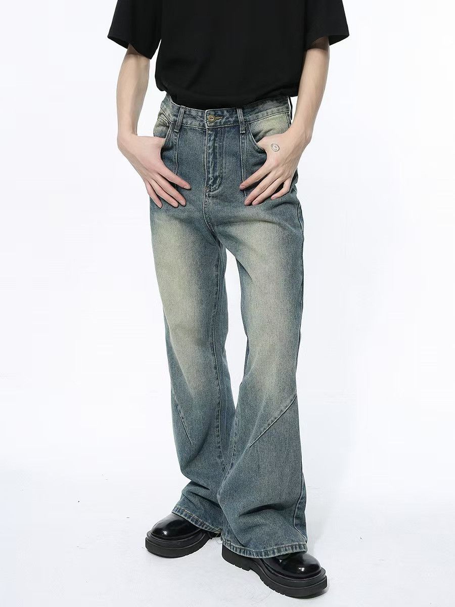 Japanese Brand × Jean High street distressed straight leg micro flare jeans Size US 30 / EU 46 - 1 Thumbnail