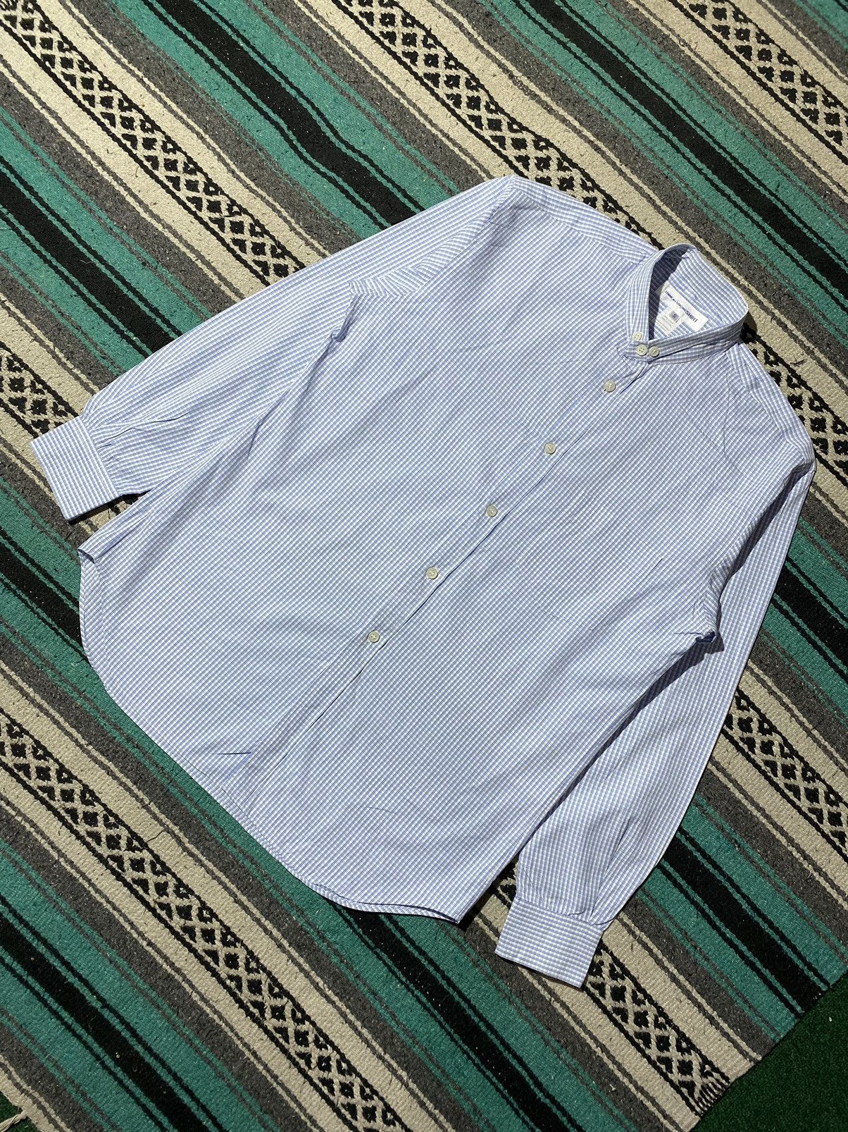 Comme des Garcons Homme Comme des Garcons Shirt Blue Gingham Button Down Shirt Size US S / EU 44-46 / 1 - 2 Thumbnail