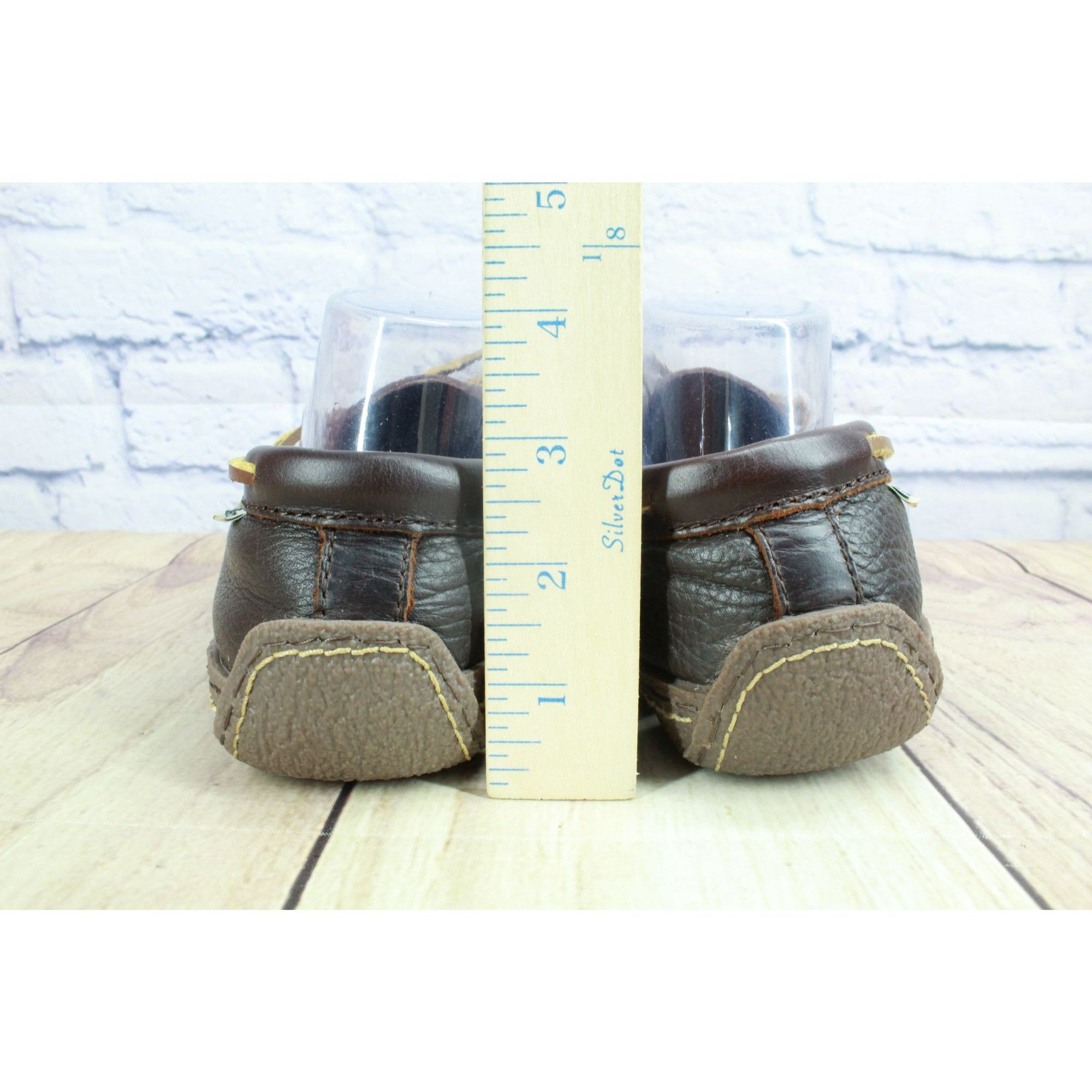 L.L. Bean L.L.Bean Brown Leather Flannel Slippers Men’s 8M Size US 8 / EU 41 - 6 Thumbnail