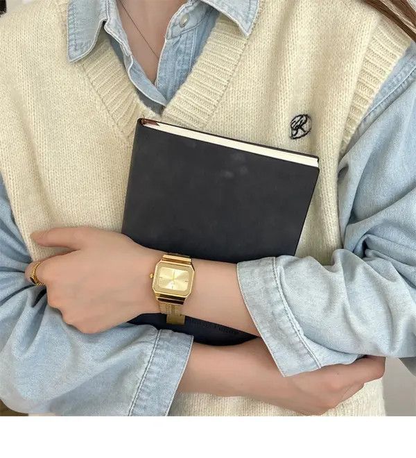 Jewelry Square Face Fashion Watch, Mesh Band Size ONE SIZE - 5 Thumbnail