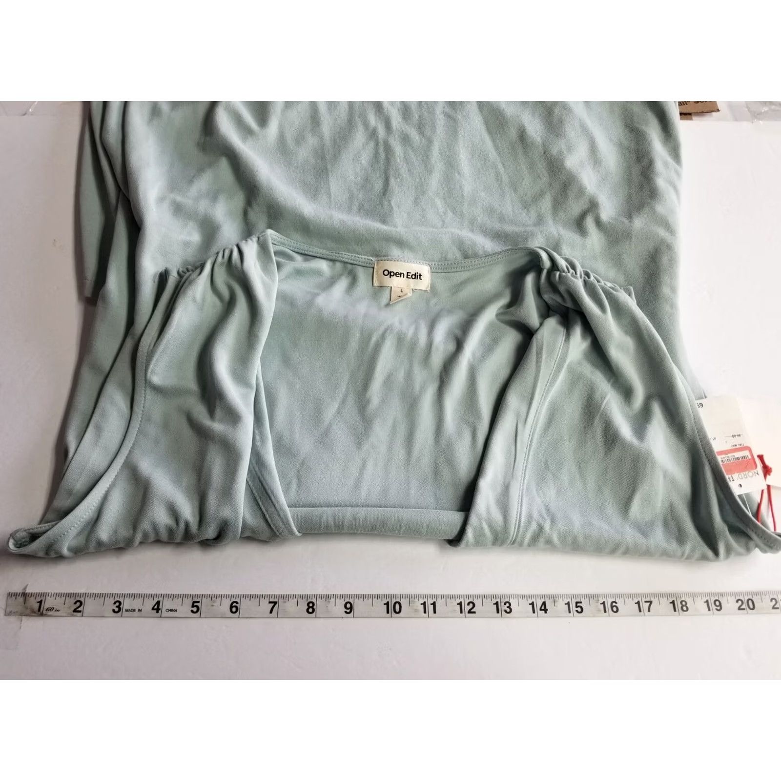 Vintage Open Edit Womens Shift Dress Green Maxi V Neck Sleeveless Casual NWT L Slit Size L / US 10 / IT 46 - 3 Thumbnail