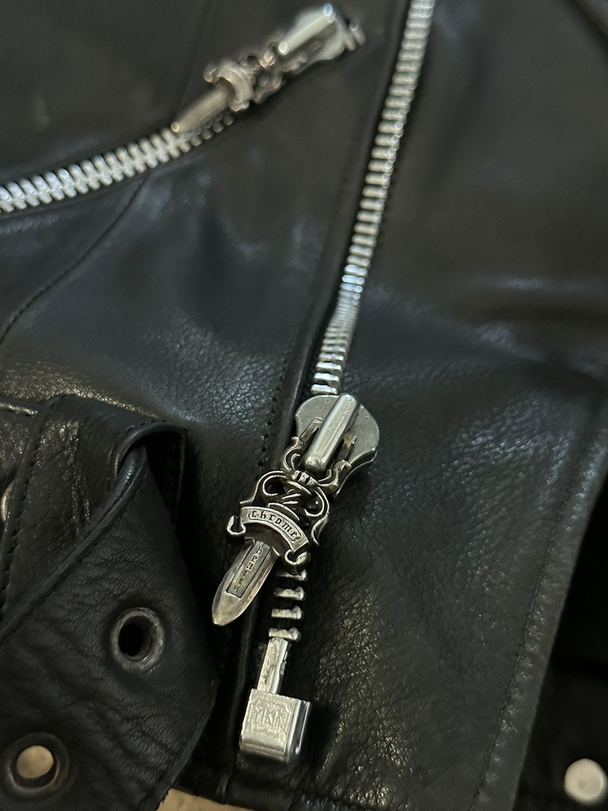 Chrome Hearts Chrome Hearts JJ Dean Biker Leather Jacket 925 Silver Size US S / EU 44-46 / 1 - 5 Thumbnail