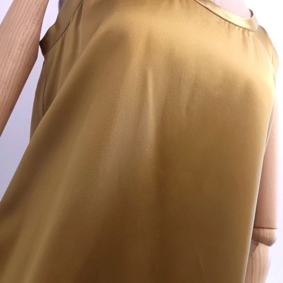 Lafayette 148 LAFAYETTE 148 Perla Luxe Silk Charmeuse Blouse - Gold Size S / US 4 / IT 40 - 3 Thumbnail