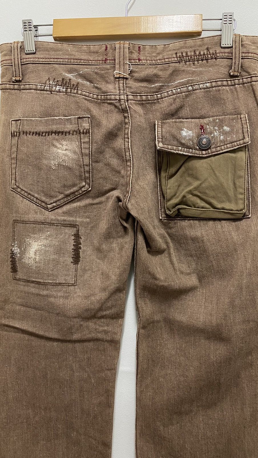 If Six Was Nine × Japanese Brand × Tornado Mart Distressed Denim Patchwork Chocolate Denim Jeans Size US 31 - 17 Thumbnail