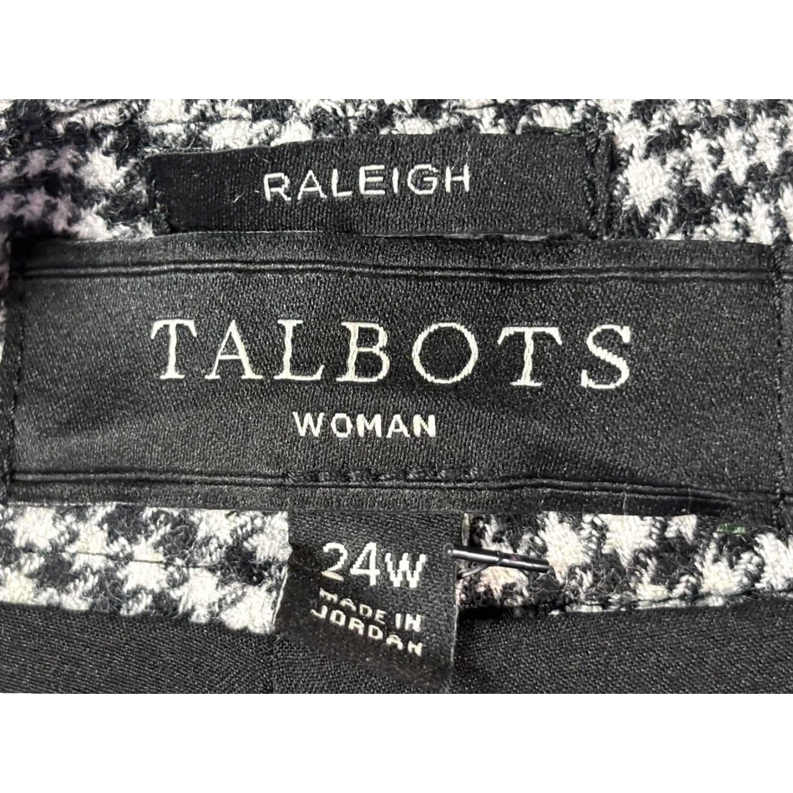 Talbots VINTAGE Talbots Dress Pants Women Plus Size 24W Wool Houndstooth Black White Career Fall Winter Size 42" / US 20 - 7 Thumbnail