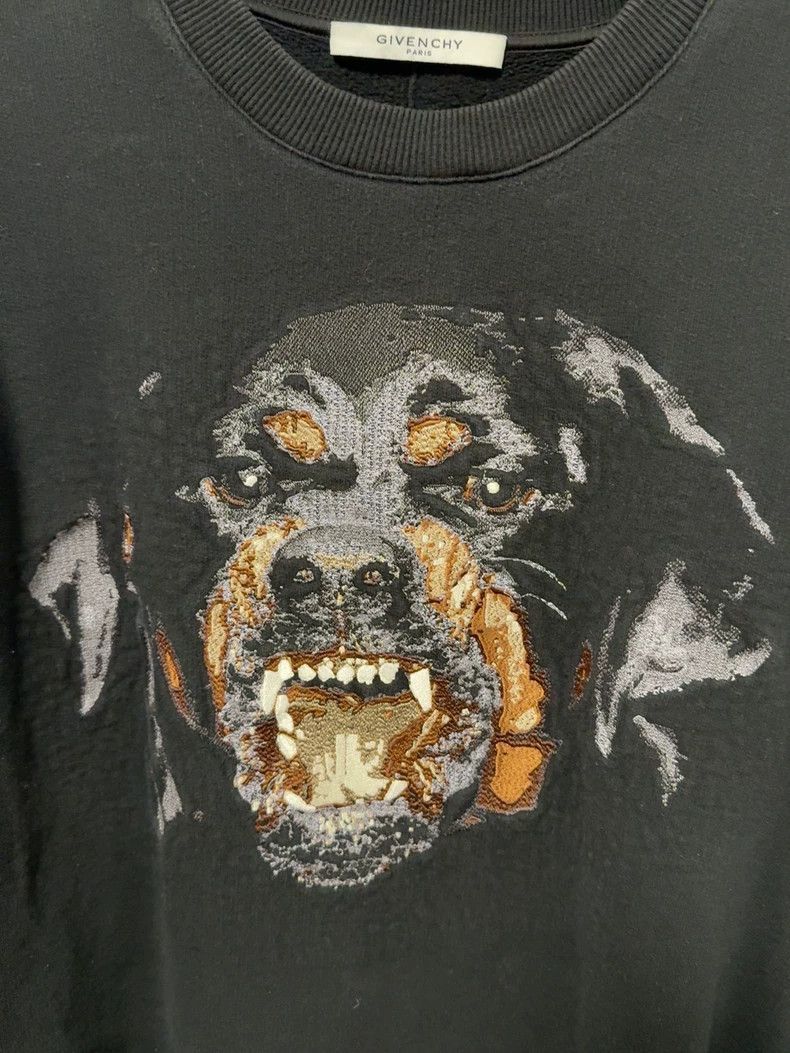 Givenchy Classic Black Dog Head Embroidered Hoodie, Size L