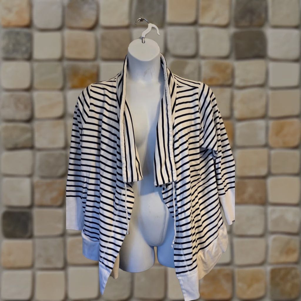 Vintage Lane Bryant Jacket Nautical Stripe Open Front Cotton Womens Size 20 Size 3XL / US 20-22 - 1 Thumbnail