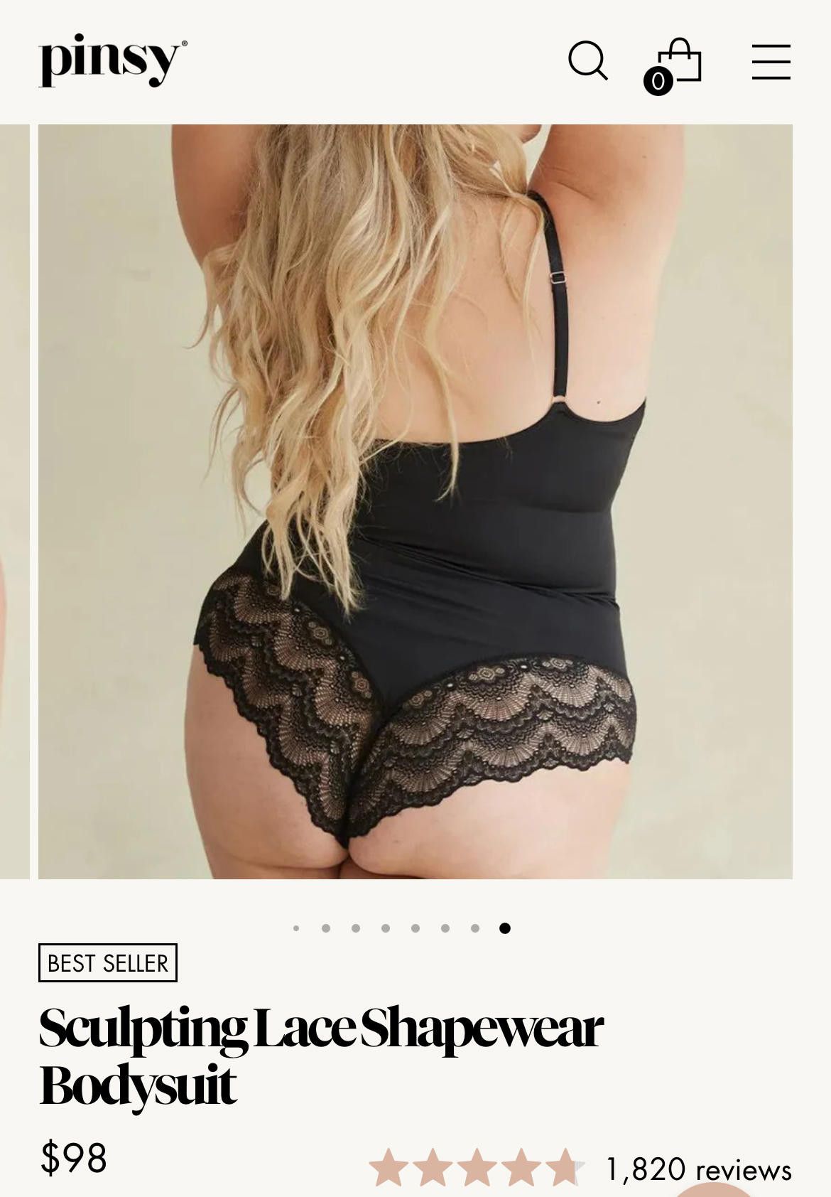 Designer Pinsy Sculpting Lace Shapewear Bodysuit Sz L Long Size ONE SIZE - 4 Thumbnail