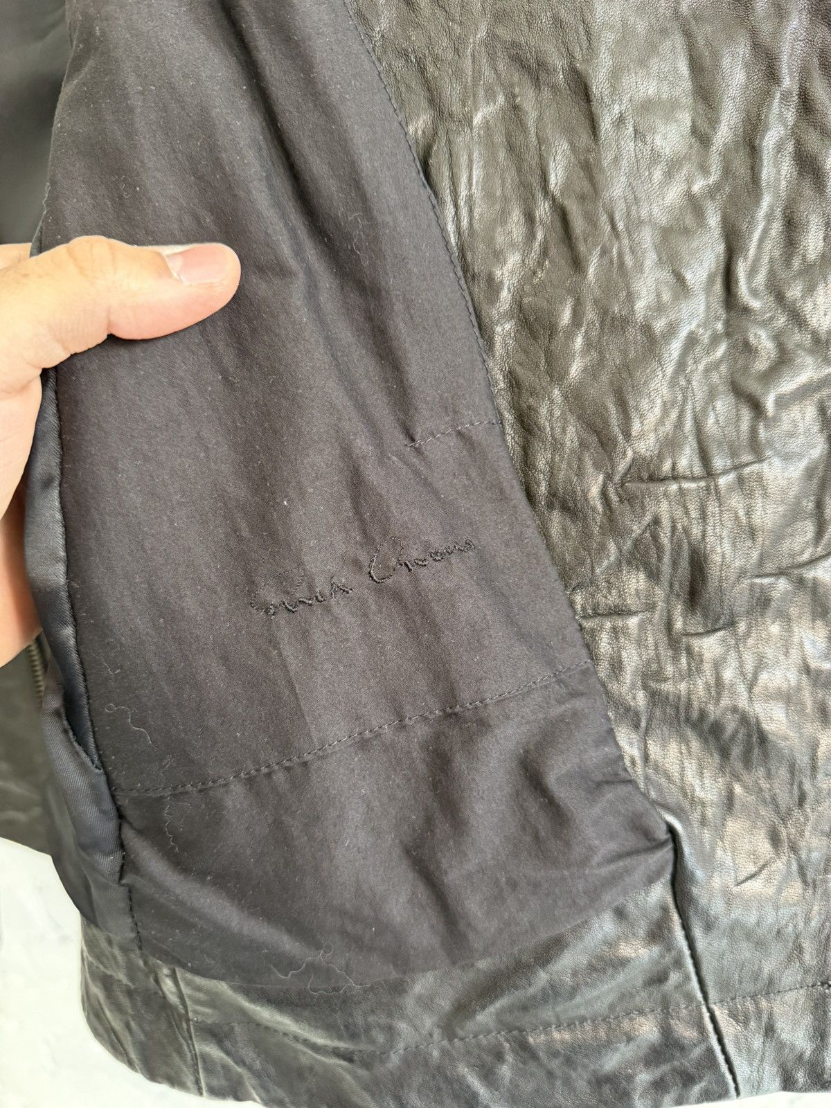 Rick Owens 2009 RICK OWENS ‘CRUST’ LEATHER JACKET Size US XS / EU 42 / 0 - 7 Thumbnail