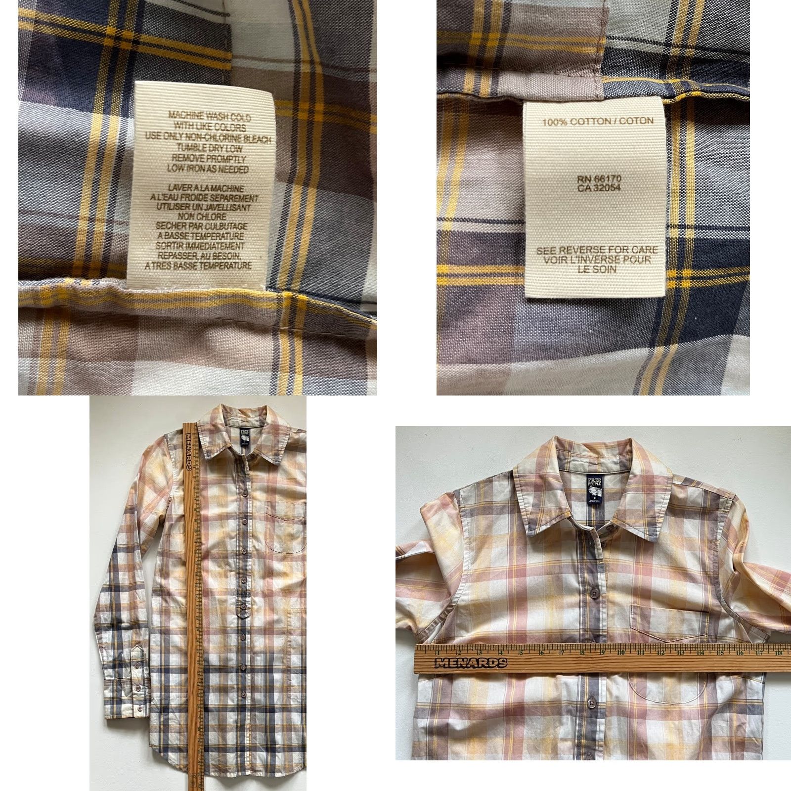 Free People NWT Free People Tunic Top Navy Plaid Size 8 Womens Button-Up Shirt 100% Cotton Long Sleeve Size M / US 6-8 / IT 42-44 - 9 Thumbnail