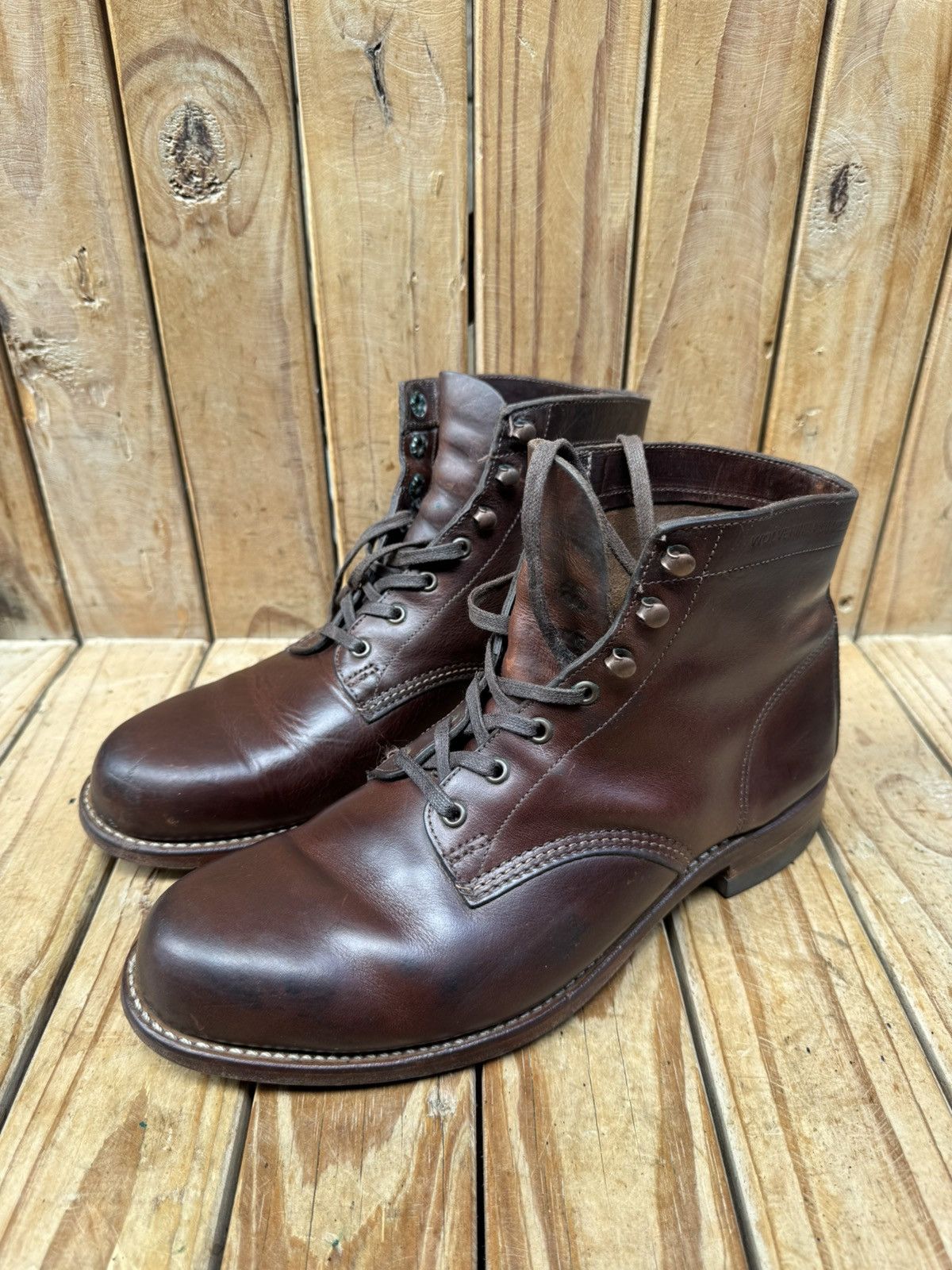 Wolverine 1000 miles made in usa brown boots sz USA 9 D