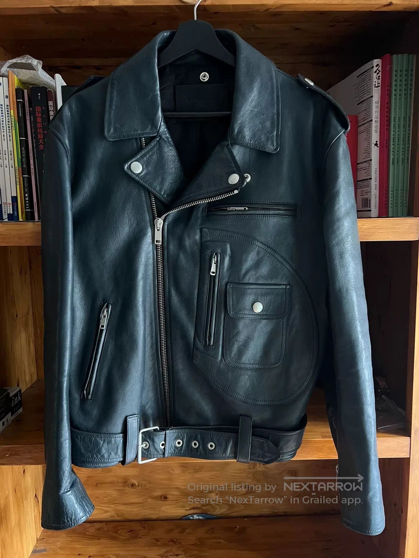 Givenchy Givenchy Blue Leather Biker Jacket. Size US L / EU 52-54 / 3 - 1 Thumbnail